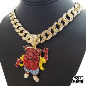 KOOL AID MAN & 18" Full Iced Cuban Choker Chain